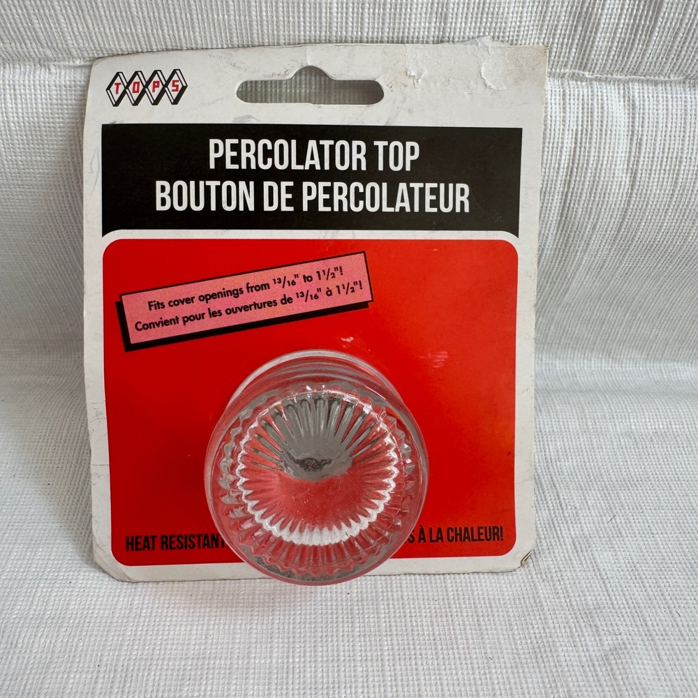 Tops 55700 Glass Percolator Top Replacement Clear Fits 13/16 to 1.5